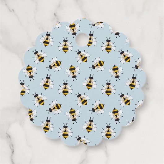 Bleke blauwe Baby voor honingschoen Bedankjes Labels (Achterkant)