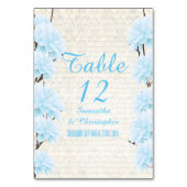 bleke blauwe bloem bloesem bruiloft kaart (Achterkant)