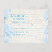 bleke blauwe bloem met uitzondering van de datum aankondigingskaart (Achterkant)