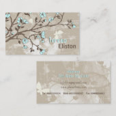  bleke Blauwe Bloemen Bloemgrunge taupe Visitekaartje (Voorkant / Achterkant)