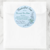 Bleke Blauwe Bloemen Handgemaakte Zeep Ronde Sticker (Tas)