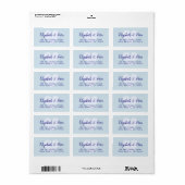 bleke blauwe bruid & bruom houdt van hartmailing etiket (Full Sheet)