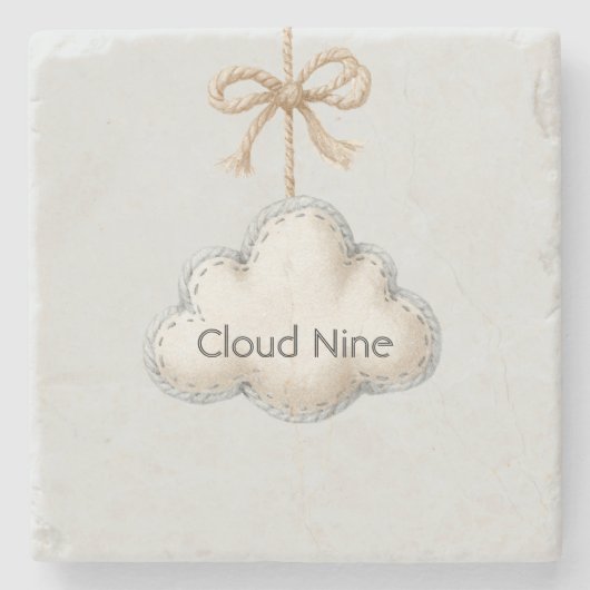 Bleke Blauwe Cloud Nine Stenen Onderzetter (Voorkant)