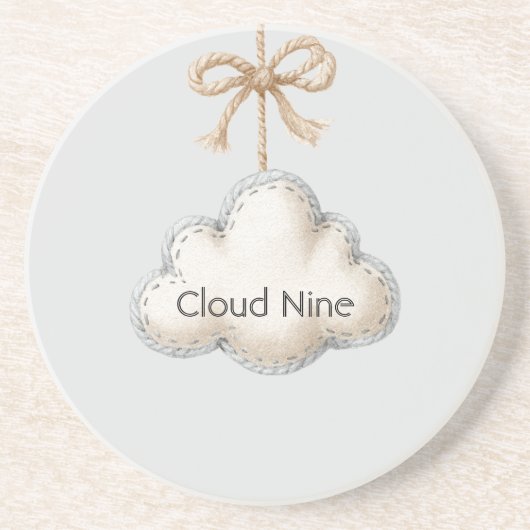 Bleke Blauwe Cloud Nine Zandsteen Onderzetter (Voorkant)