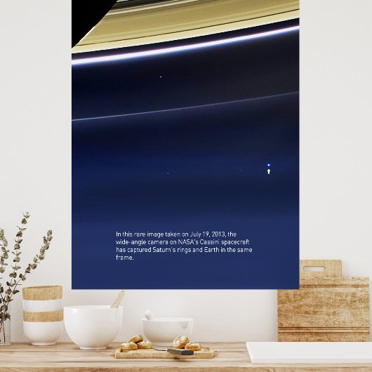 Bleke Blauwe Dot - Cassini ⛔ HK-kwaliteit Poster (Keuken)