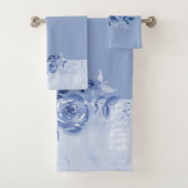 Bleke Blauwe en Blauwe Rozen Bad Handdoek (Insitu)