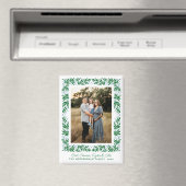 Bleke Blauwe en Groene Folk Art Floral Lijst en te Magneet (Insitu (Vaatwasser))