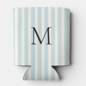 Bleke blauwe en ivoren strepen Monogrammed Blikjeskoeler (Achterkant)