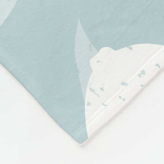 Bleke Blauwe en Witte Manta Ray en Stingray Fleece Deken (Hoek)