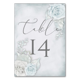 Bleke blauwe en witte rozen bruiloft kaart