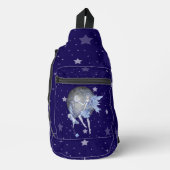 Bleke Blauwe Fee en Uil Sterren Fantasie Kunst Sling Bag (Voorkant)