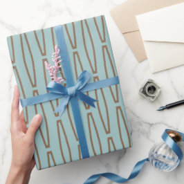 Bleke blauwe geometrische herhaling cadeaupapier