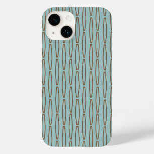 Bleke blauwe geometrische herhaling Case-Mate iPhone 14 hoesje