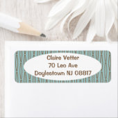 Bleke blauwe geometrische herhaling etiket (Insitu)