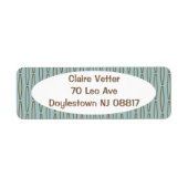 Bleke blauwe geometrische herhaling etiket (Voorkant)