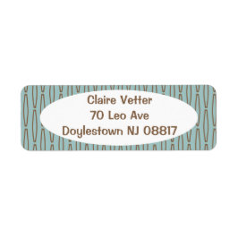 Bleke blauwe geometrische herhaling etiket