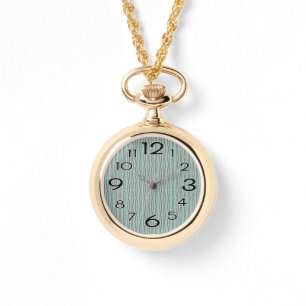 Bleke blauwe geometrische herhaling horloge