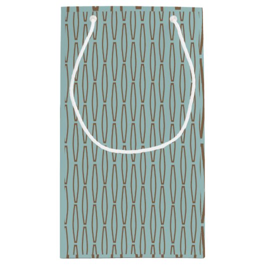 Bleke blauwe geometrische herhaling klein cadeauzakje (Achterkant)