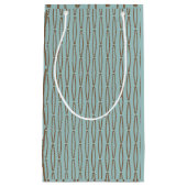 Bleke blauwe geometrische herhaling klein cadeauzakje (Voorkant)