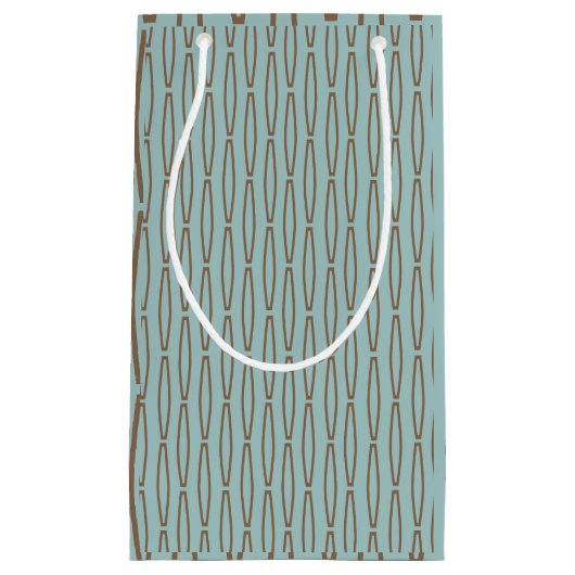 Bleke blauwe geometrische herhaling klein cadeauzakje (Voorkant)