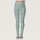 Bleke blauwe geometrische herhaling leggings (Voorkant)