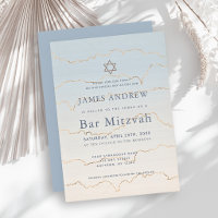 Bleke Blauwe Gouden Voering Bar Mitzvah