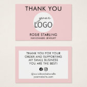 Bleke blauwe juwelen Logo Hartelijk dank voor uw Visitekaartje (Voorkant /achterkant)