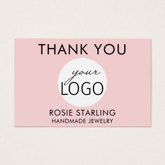 Bleke blauwe juwelen Logo Hartelijk dank voor uw Visitekaartje (Voorkant)