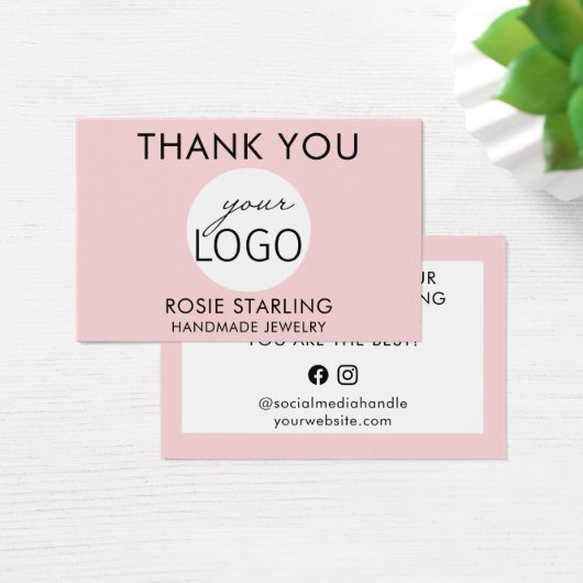 Bleke blauwe juwelen Logo Hartelijk dank voor uw Visitekaartje (Bureau)