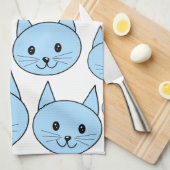 Bleke blauwe katten. Patroon. Theedoek (Quarter Fold)