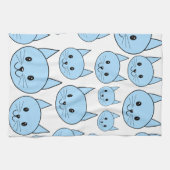 Bleke blauwe katten. Patroon. Theedoek (Horizontaal)