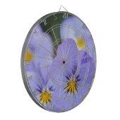 Bleke blauwe pansies dartbord (Voorkant Links)