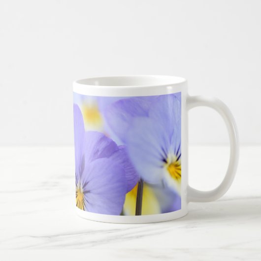 Bleke blauwe pansies koffiemok (Rechts)