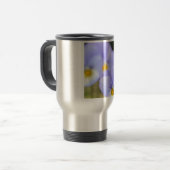 Bleke blauwe pansies reisbeker (Voorkant links)