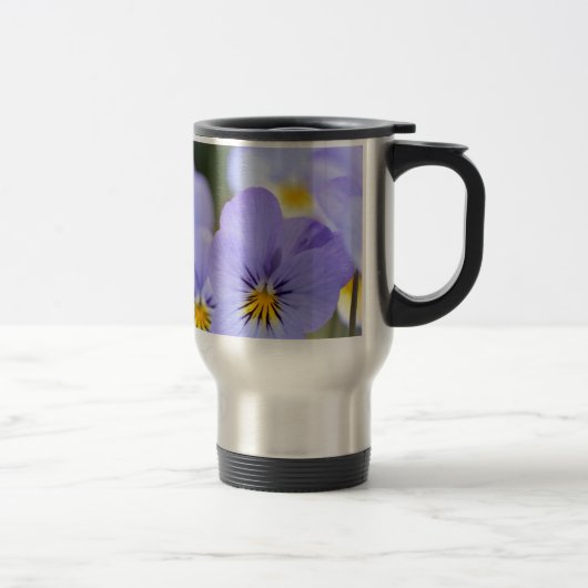 Bleke blauwe pansies reisbeker (Rechts)