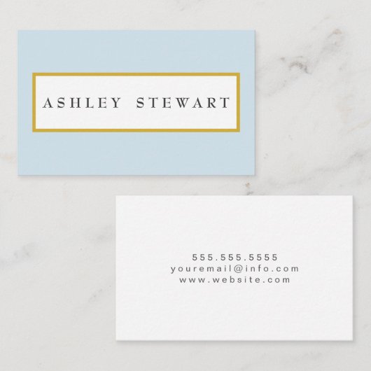 Bleke blauwe rand Klassiek Visitekaartje (Voorkant / Achterkant)