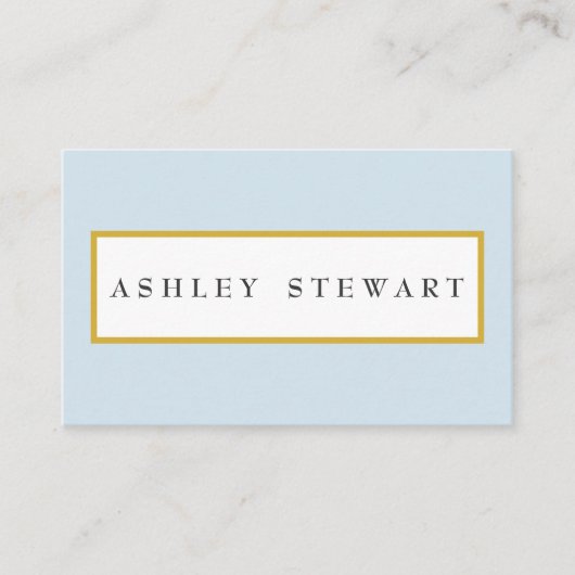 Bleke blauwe rand Klassiek Visitekaartje (Voorkant)