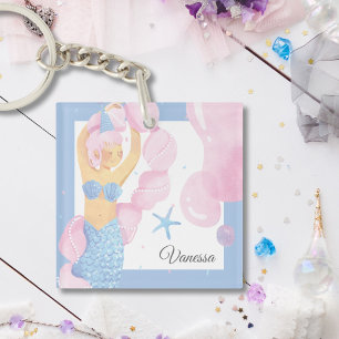 Bleke Blauwe & Roze Zeemeermin Party Adventure Sle Sleutelhanger