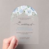 Bleke Blauwe Rozen Acryl Huwelijksuitnodiging Acryl Uitnodigingen (Insitu (Draagbaar))