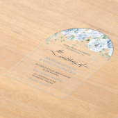 Bleke Blauwe Rozen Acryl Huwelijksuitnodiging Uitnodigingen (Laagn)