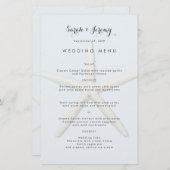 Bleke blauwe Sjabloon in het menu Starfish Wedding (Voorkant / Achterkant)