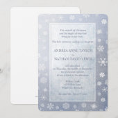 Bleke Blauwe Sneeuwvlokken Elegante Kerstbruiloft Kaart (Voorkant / Achterkant)