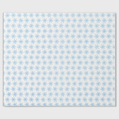 Bleke blauwe sneeuwvlokken op een witte achtergron cadeaupapier (Vlak)
