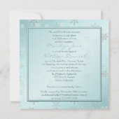 Bleke blauwe sneeuwvlokken Uitnodiging tot bruilof (Achterkant)