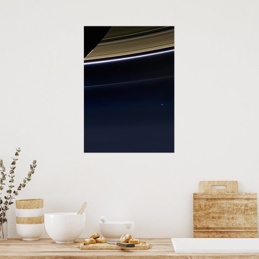Bleke blauwe stip — Cassini Poster (Keuken)
