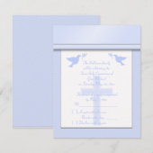 Bleke Blauwe Streep Eerste Heilige Communie RSVP K (Voorkant / Achterkant)