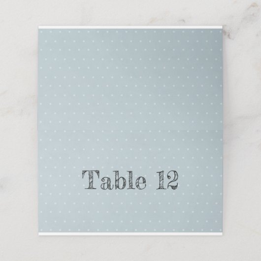 Bleke blauwe tekst Witte poolpunten Plaatskaartje (Buitenkant ongevouwen)