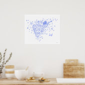 Bleke Blauwe Trompet Engel poster (Keuken)