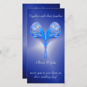 Bleke blauwe vogeltjes op nacht blauwe bruiloft (Voorkant / Achterkant)