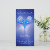 Bleke blauwe vogeltjes op nacht blauwe bruiloft (Staand voorkant)